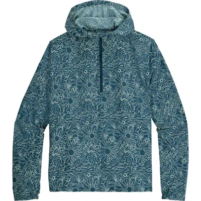 Royal Robbins Salathe Sun Print Recycled Polyester Hoodie In Blue