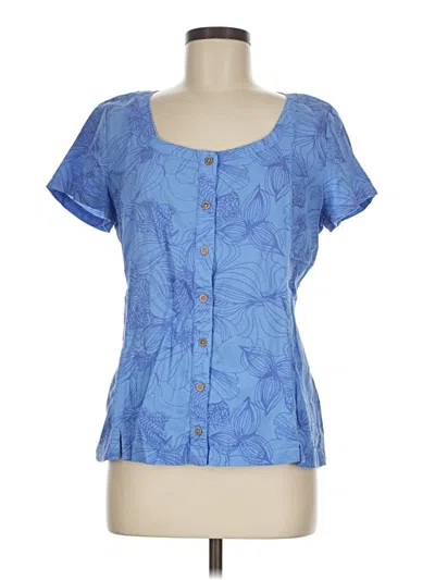 Pre-owned Royal Robbins Short Sleeve Blouse In Blue