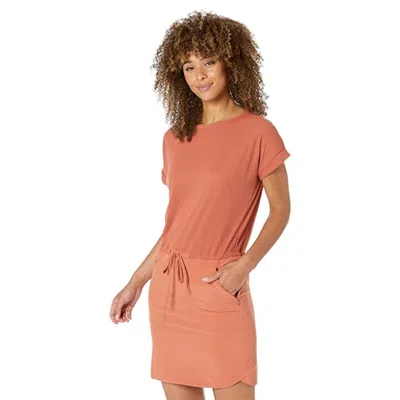 Royal Robbins Spotless Evolution Dress Orange Stretch Tie-waist Jzz128 In Brown