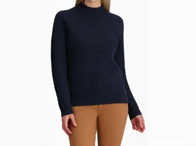 Royal Robbins Westlands Mock Neck Sweater In Deep Blue In Black