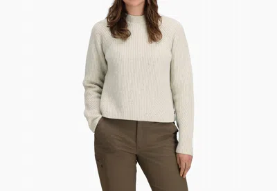 Royal Robbins Women's Rockcraft Mock Neck Sweater In Soapstone Heather In White