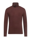 Royal Row Man T-shirt Chocolate Brown Size L Virgin Wool