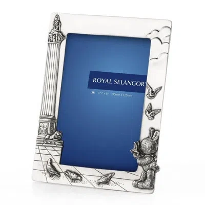 Royal Selangor Bunnies Day Out Trafalgar Square Photo Frame 3.5" X 5" In Silver