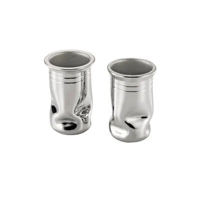 Royal Selangor Mallea Shot Glass Pair In Silver