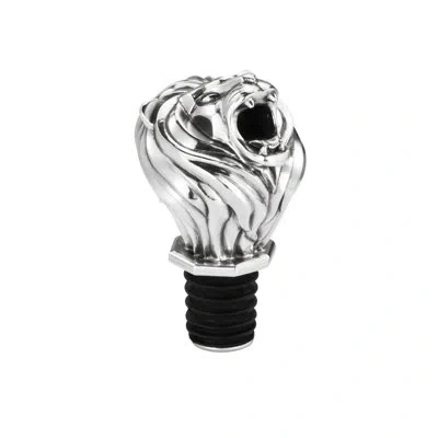 Royal Selangor Savannah Lion Wine Pourer In Silver