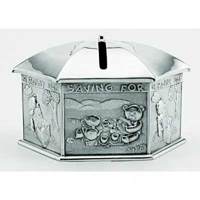 Royal Selangor Teddy Bear Picnic Piggy Bank In Silver