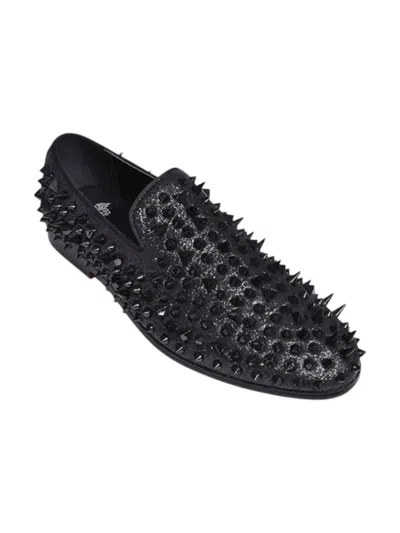 Royal Shoes Men's Spiked Glitter Smoker Shoe In Black | ModeSens