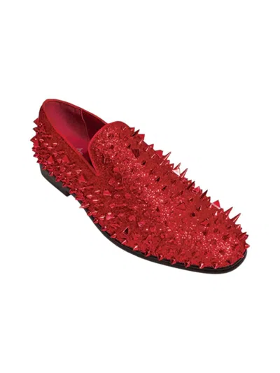 open lace back dress OneDrop Handmade Men Gold Metal Buckle Tassels Dress Shoes Party Wedding Prom Loafers Red / 11.5