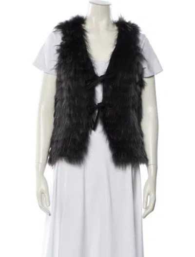 Pre-owned Royal Underground Fur Jacket In Black