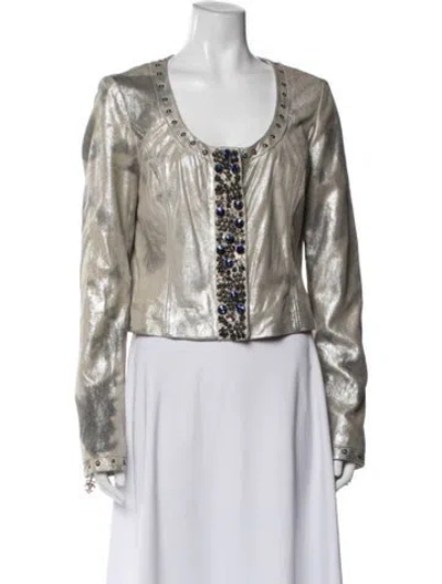 Pre-owned Royal Underground Leather Patterned Jacket In Neutral