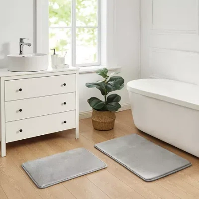 Royal Velvet 2-pc. Memory Foam Bath Rug Set In Gray