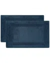Royal Velvet Classic Cotton Set Of 2 Bath Rugs In Blue