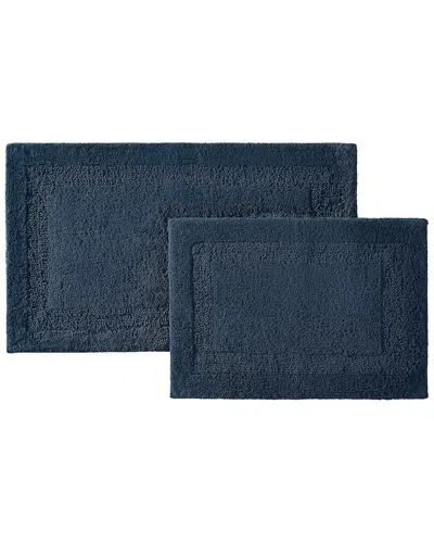 Royal Velvet Classic Cotton Set Of 2 Bath Rugs In Blue