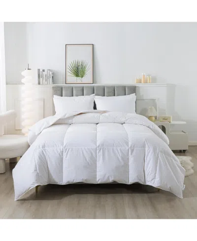 Royal Velvet Heavy Weight White Goose Nano Down And Feather Blend Comforter, Queen