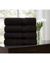 Royal Velvet Regal Plush 4pc Bath Towel In Black