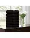 Royal Velvet Regal Plush 6pc Hand Towel In Black