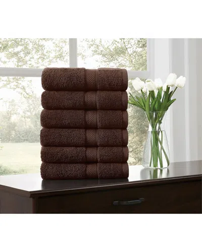 Royal Velvet Regal Plush 6pc Hand Towel In Brown