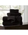 Royal Velvet Regal Plush 6pc Towel Set In Black