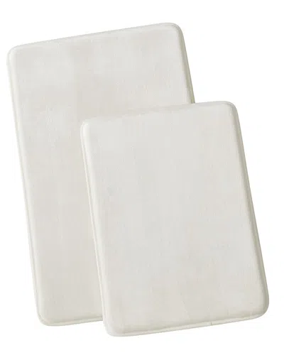 Royal Velvet Set Of 2 Signature Solid Memory Foam Bath Rugs In White