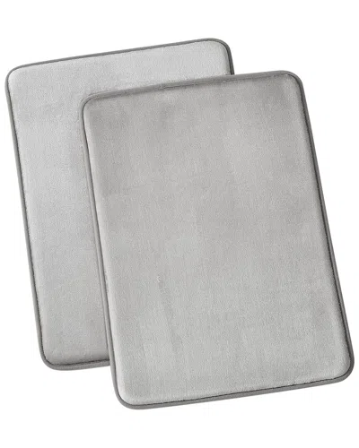 Royal Velvet Set Of 2 Signature Solid Memory Foam Bath Rugs In Gray
