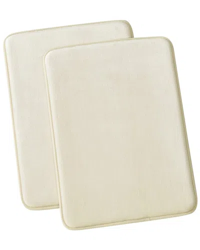 Royal Velvet Set Of 2 Signature Solid Memory Foam Bath Rugs In Neutral
