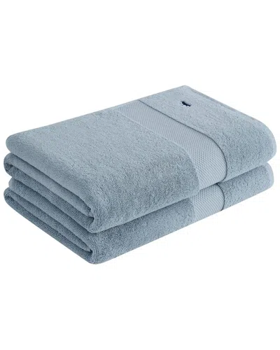Royal Velvet Set Of 2 Turkish Cotton Bath Towels In Blue
