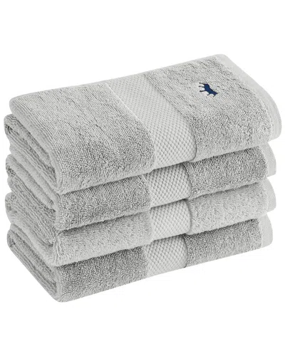Royal Velvet Set Of 4 Turkish Cotton Hand Towels In Gray