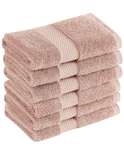 Royal Velvet Set Of 6 Turkish Cotton Wash Cloths In Pink