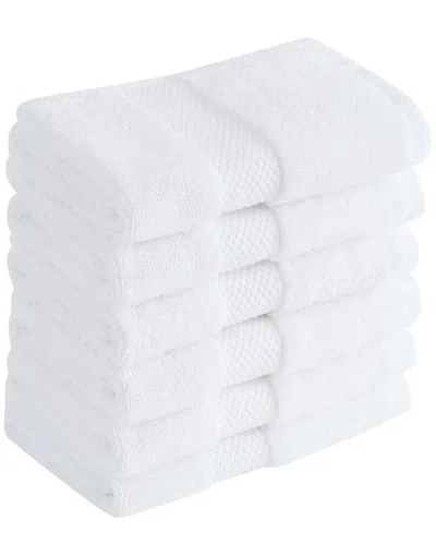 Royal Velvet Set Of 6 Turkish Cotton Wash Cloths In White