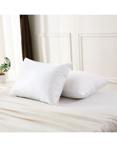 Royal Velvet Set Of Two 233 Thread Count White Goose Nano Down & Feather Pillows