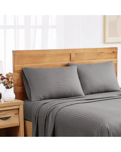 Royal Velvet Signature Dobby Stripe Pillowcase Pair In Gray