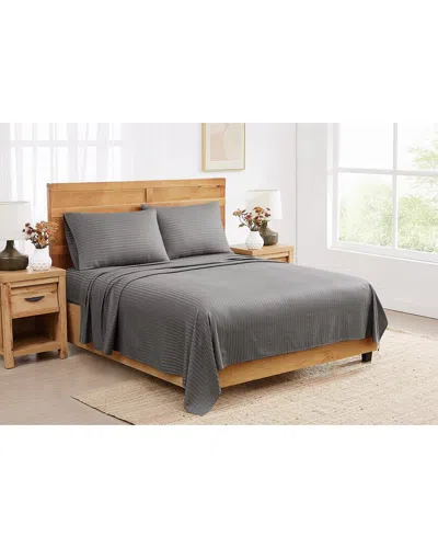 Royal Velvet Signature Dobby Stripe Pillowcase Pair In Gray
