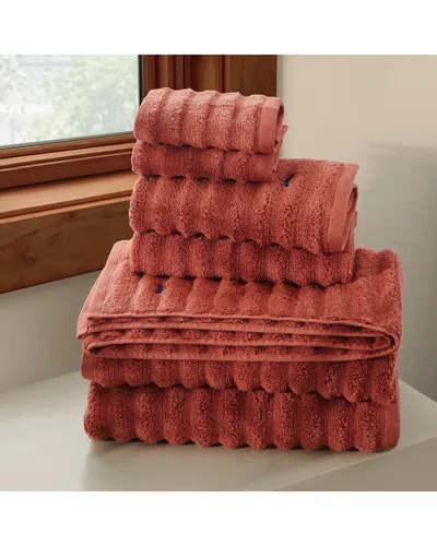 Royal Velvet Textured 6pc Towel Set In Orange