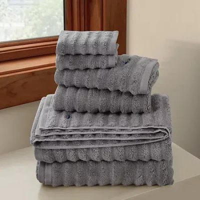 Royal Velvet Textured Towel 6-pc. Bath Towel Set In Gray