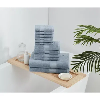 Royal Velvet Turkish Cotton Bath Towel Set In Blue