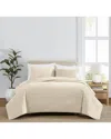 Royal Velvet Wavy Cotton Velvet Quilt Set In Neutral