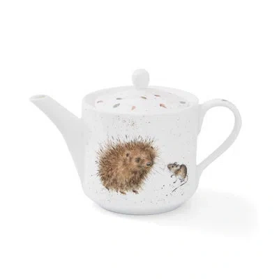 Royal Worcester 1 Pt. Teapot (hedgehog & Mice) In White