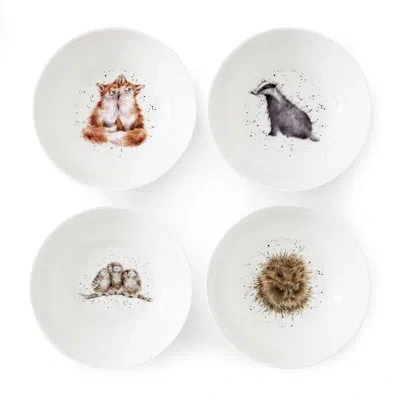 Royal Worcester 6" Cereal Bowls, Set Of 4 (assorted) In White