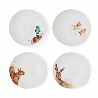 Royal Worcester 8" Pasta Bowls, Set Of 4 (assorted) In White