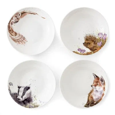 Royal Worcester 8.6" Pasta Bowls, Set Of 4 (assorted) In White