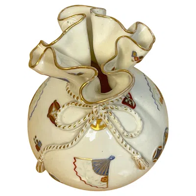 Pre-owned Royal Worcester Aesthetic / Japonisme Handkerchief Vase, 1876 In Sand