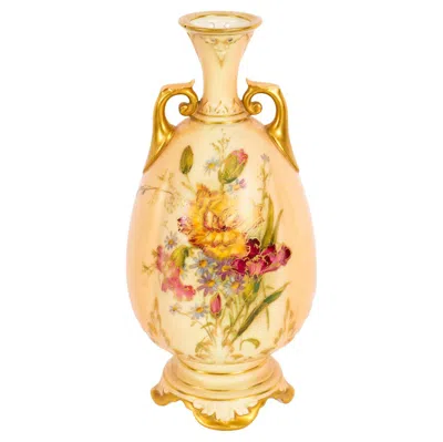 Pre-owned Royal Worcester Antique  Ovoid Porcelain Vase 20th Century In Orange