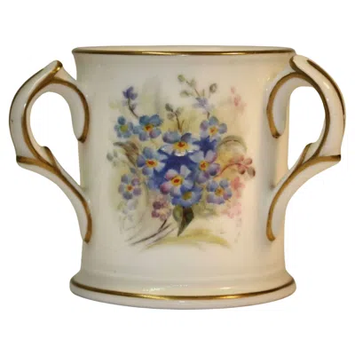 Pre-owned Royal Worcester Early 20th Century Miniature  Porcelain Loving Cup English, 1922 In Brown