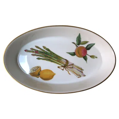 Pre-owned Royal Worcester English Porcelain Serving Bowl Fruits And Vegetables In Gray