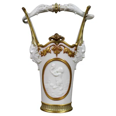 Pre-owned Royal Worcester Exhibition Vase – Retailed By A.b. Daniell & Son, 1884 In Gray