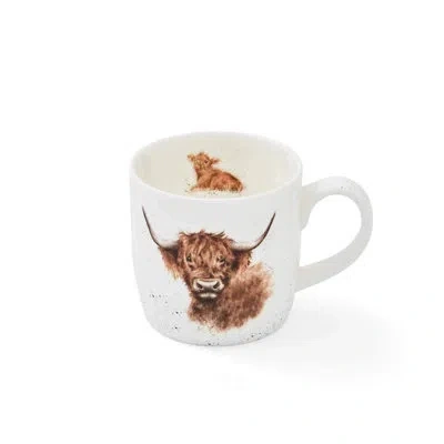 Royal Worcester Highland Cow Mug, 11 oz In White