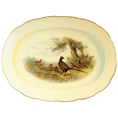 Pre-owned Royal Worcester Porcelain Platter With Pheasants In Sand