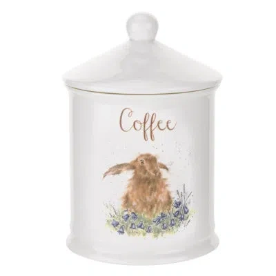 Royal Worcester Rw-wrendale Designs Coffee Canister Bright Eyes In White,brown