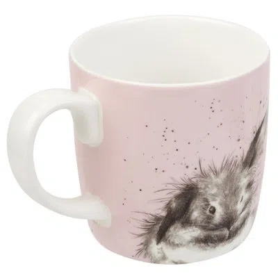 Royal Worcester Rw-wrendale Designs Mug 14 oz Bathtime (rabbit) In Pink