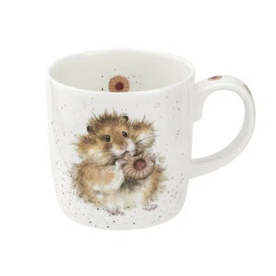 Royal Worcester Rw-wrendale Designs Mug 14 oz Diet Starts(hamster) In Brown;white